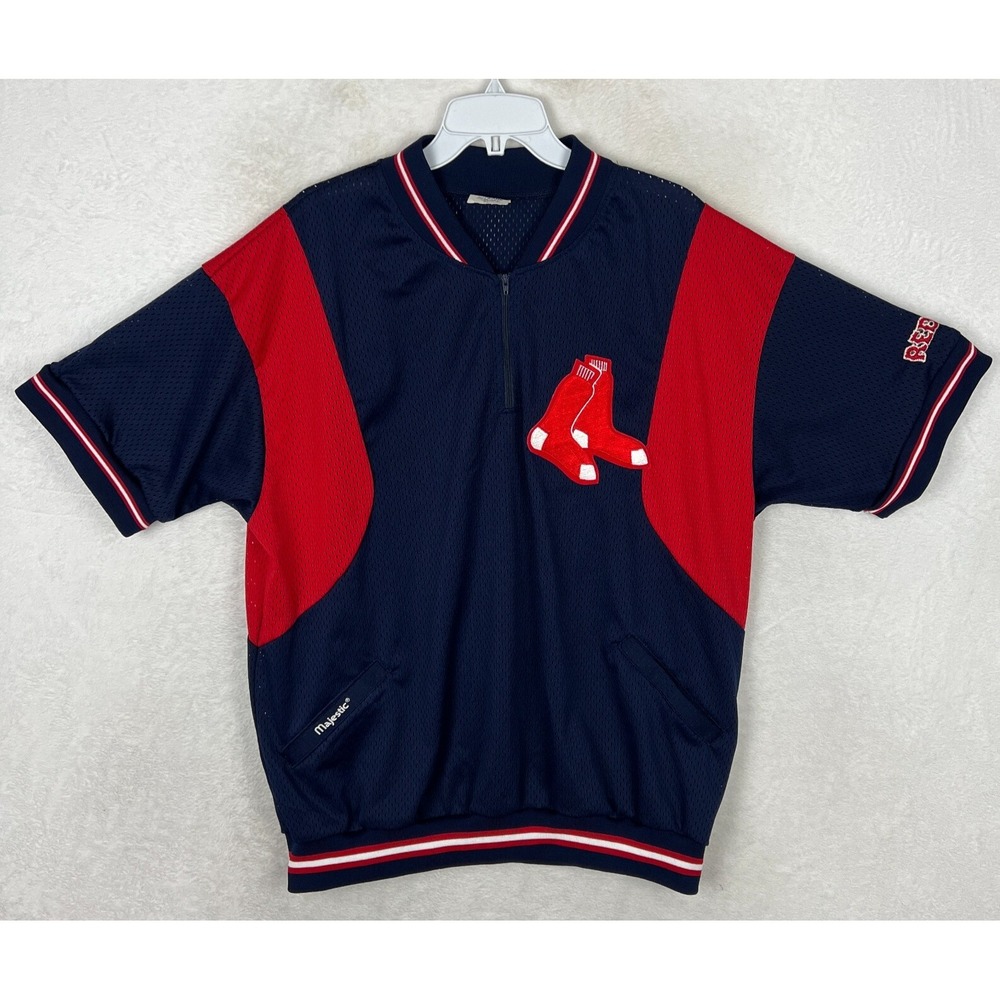 Vintage Majestic Boston Red Sox Batting Practice Jersey Mens XL Shirt Mesh USA